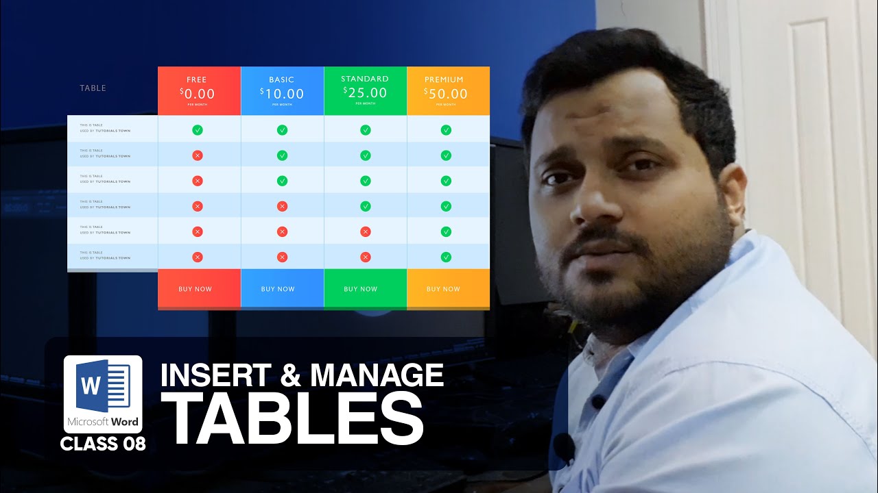 Create and Managing Tables | Class 8 | Microsoft Word Complete Training Course | اردو / हिंदी