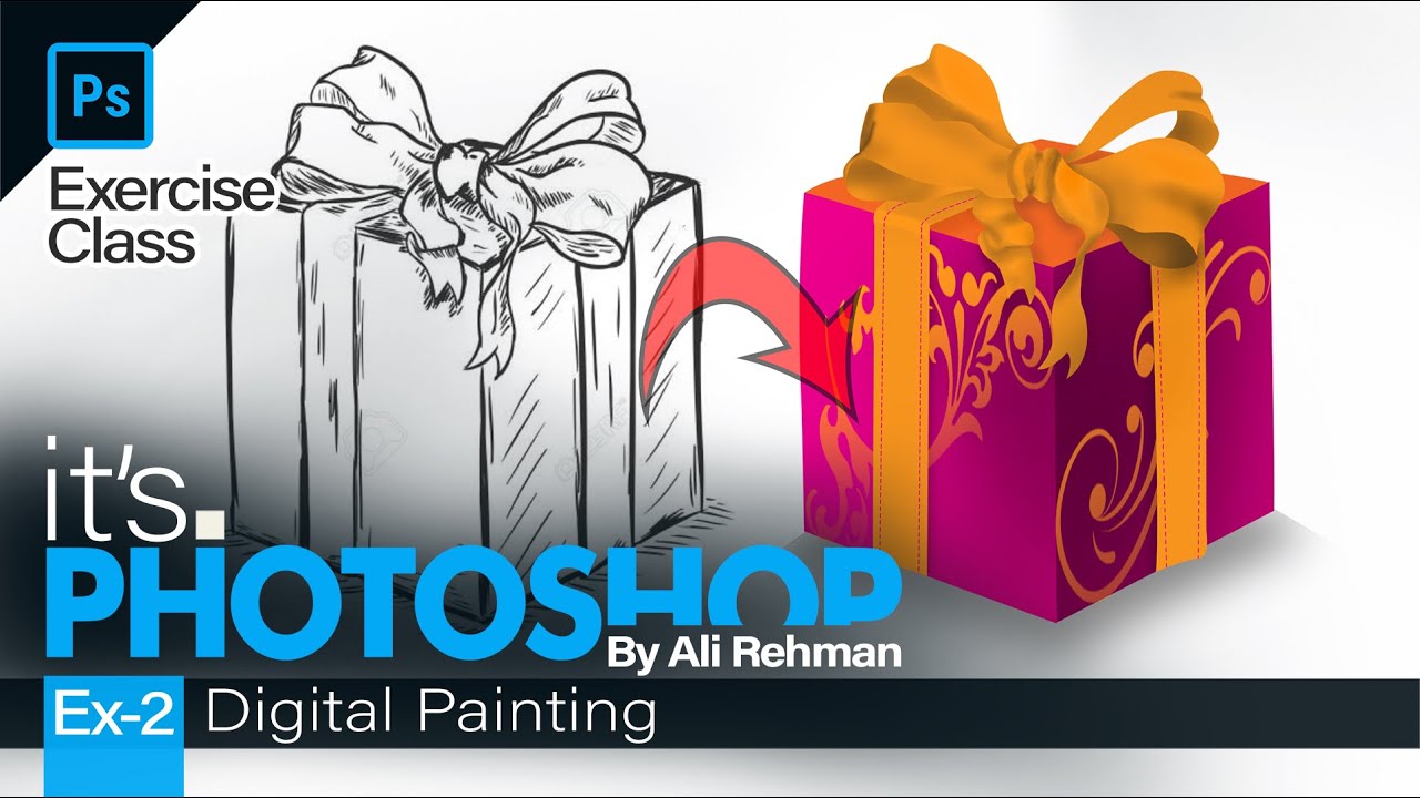 Digital Painting of Gift Box | Photoshop Training | Exercise Class 02