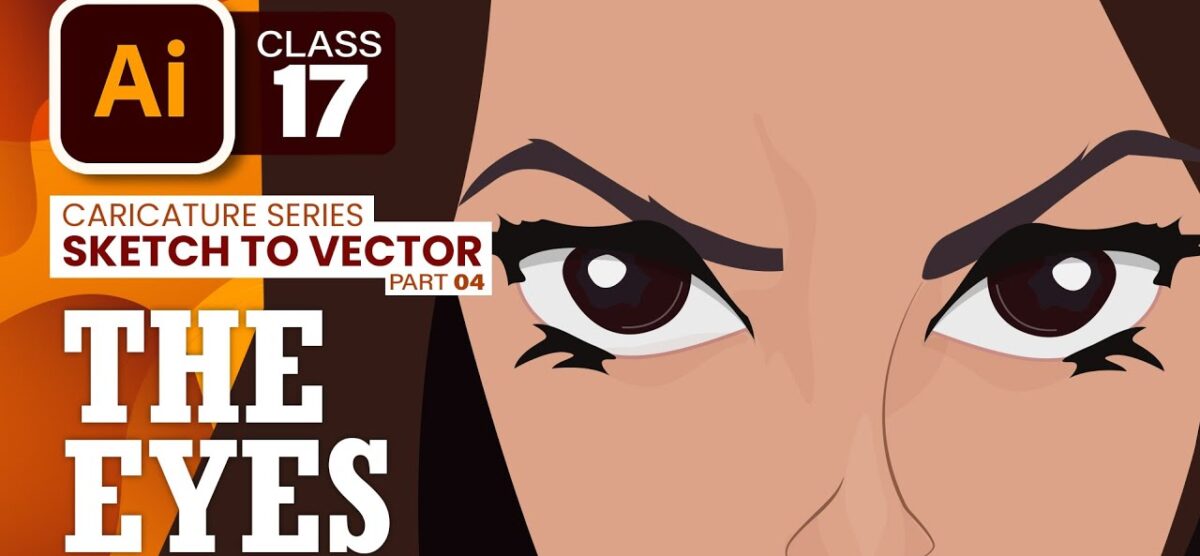 Eyes | Sketch to Illustration # 4 | AI #17 | Adobe Illustrator by Ali Rehman