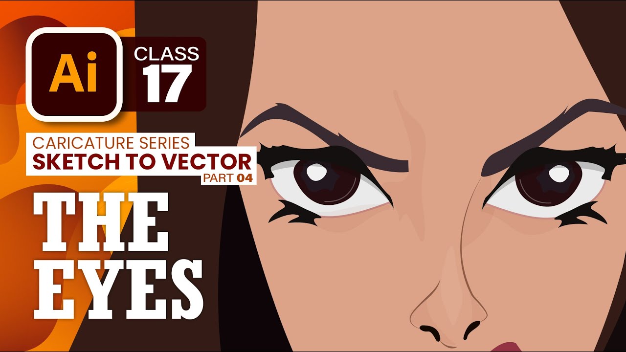 Eyes | Sketch to Illustration # 4 | AI #17 | Adobe Illustrator by Ali Rehman