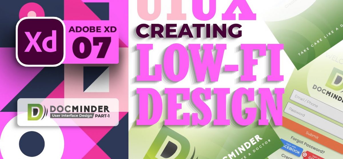 Low Fidelity Design | Docminder App-1 | #07 | Adobe XD | Urdu & Hindi