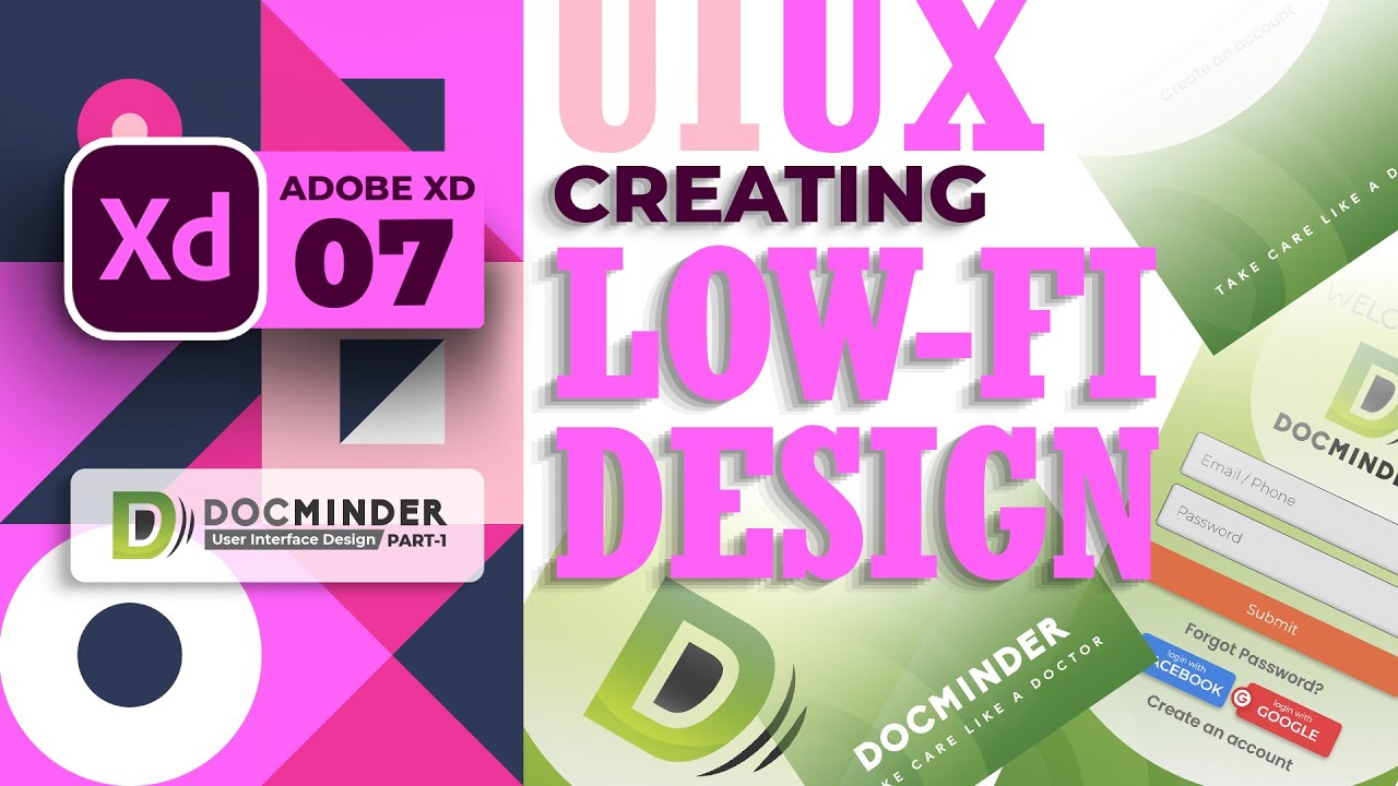 Low Fidelity Design | Docminder App-1 | #07 | Adobe XD | Urdu & Hindi