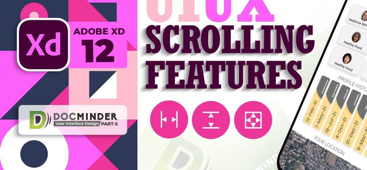 Scrolling Feature | Docminder App-5 | #12 | Adobe XD | Urdu & Hindi