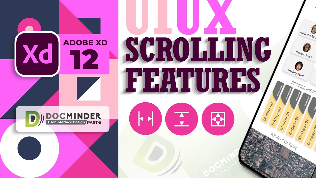 Scrolling Feature | Docminder App-5 | #12 | Adobe XD | Urdu & Hindi